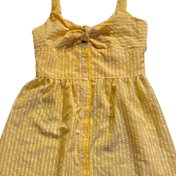 NWT Bee bop yellow seersucker knee length dress size M - Picture 5 of 10